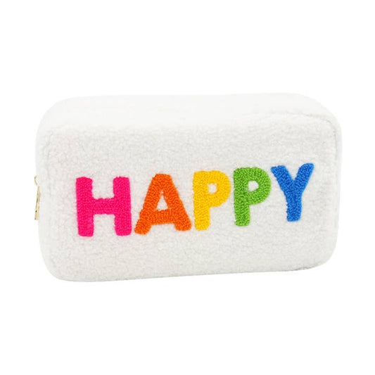Varsity Collection Cosmetic Bag Happy Teddy Chenille Patch