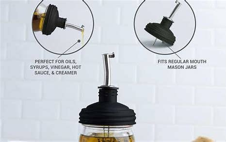 Mason Jar Pour Spout Lid, by reCAP®  - Sidekick of 16: Black
