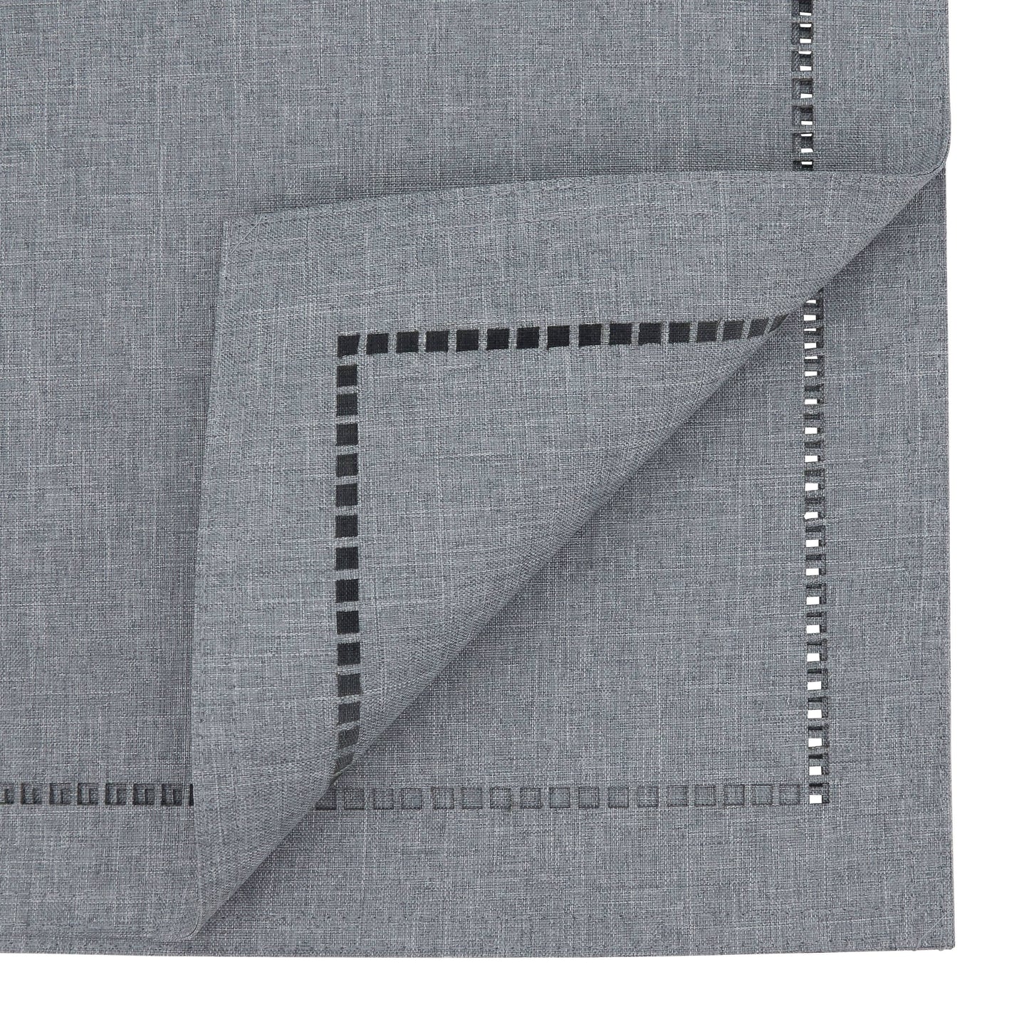 Laser-Cut Hemstitch Runner: Charcoal / 14"x54"