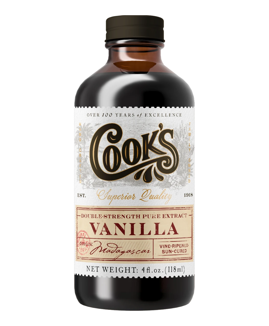 Pure Madagascar Vanilla Extract: 4 Oz