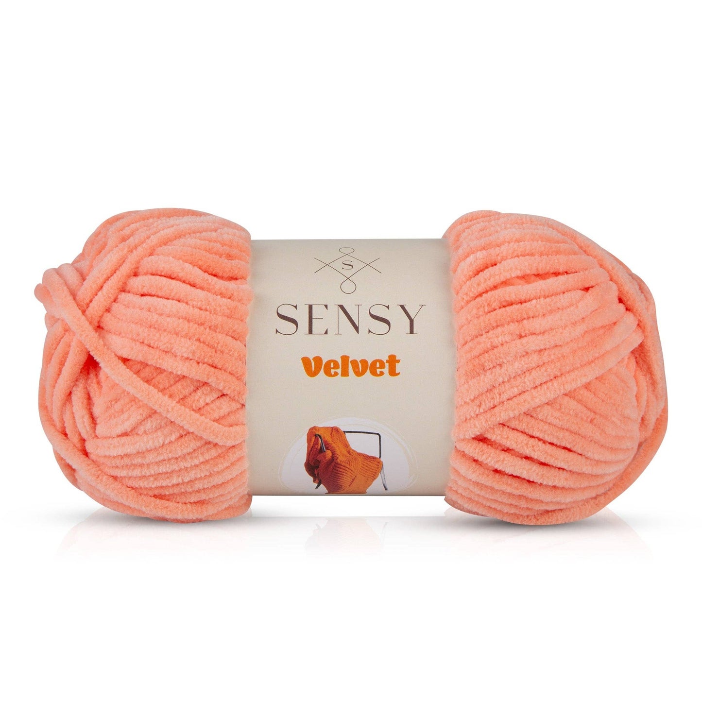 Sensy Velvet Yarn, Blanket Yarn, 3.5 oz, 132 Yards, Gauge 5 Bulky: Salmon / 1 Skein