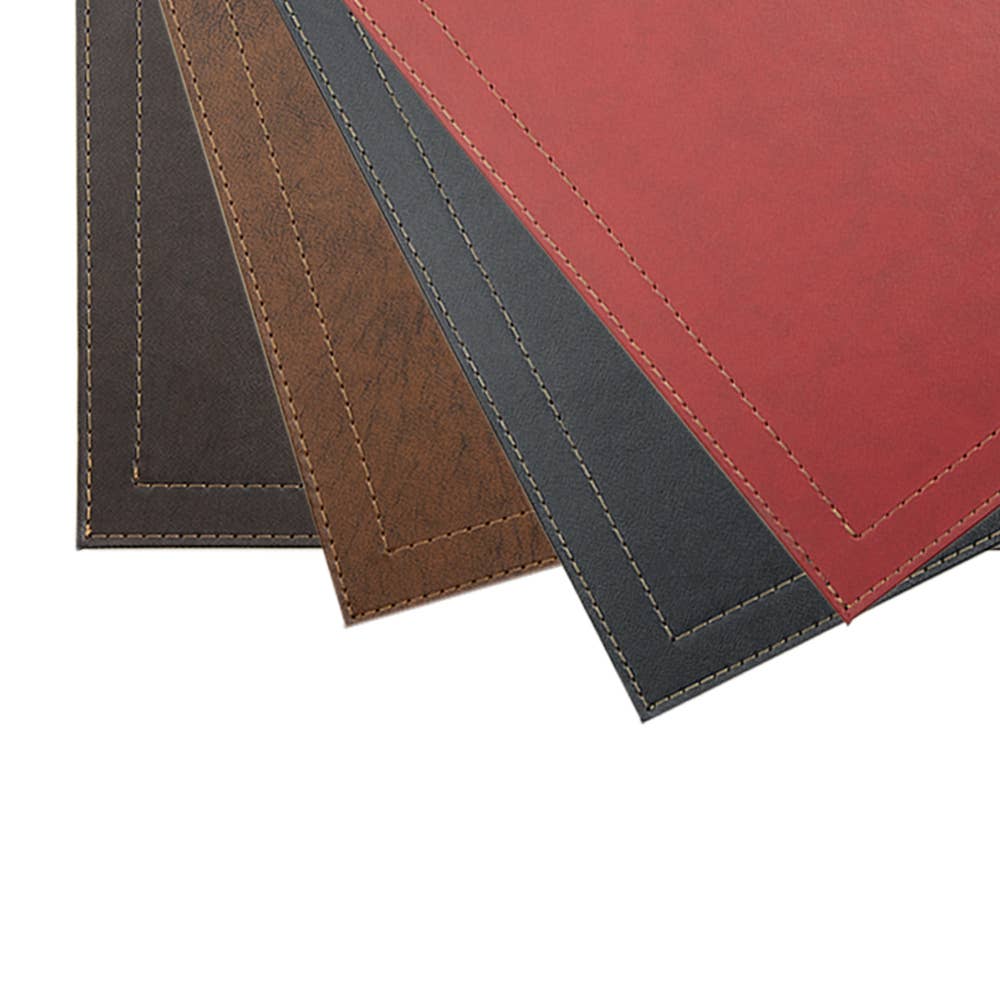 Classic Luxe Placemat Faux Leather: Brown Marble