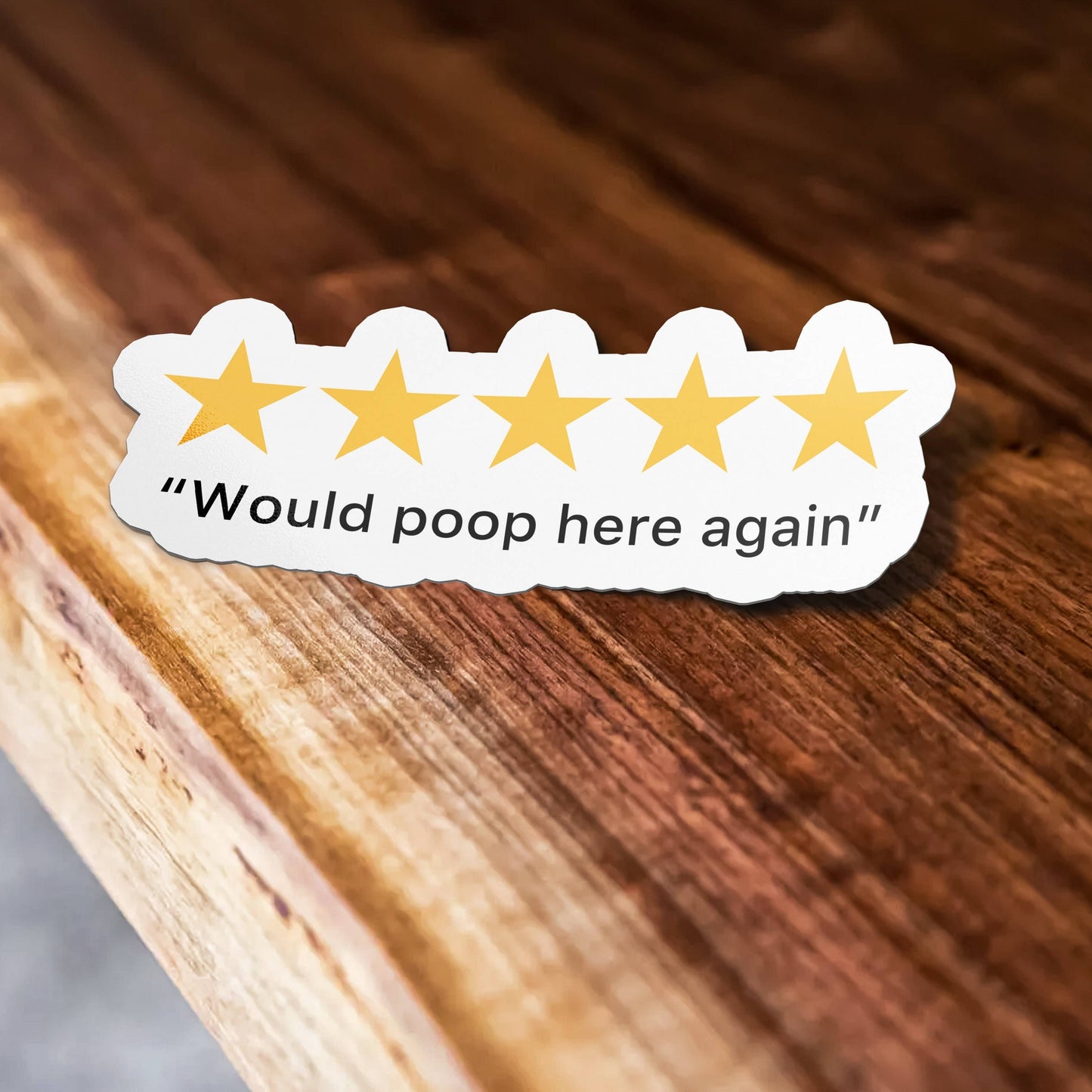 5 Star Poop Sticker, Poop Review Sticker, Funny Restroom Sticker, Funny Waterproof Sticker Weatherproof Sticker