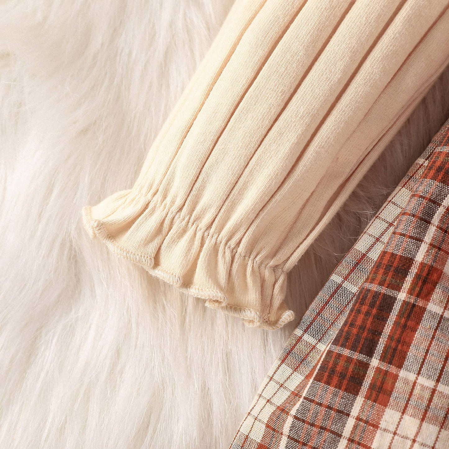 2pcs Baby Girl 95% Cotton Spliced Dress with Headband Set: 3-6 Months