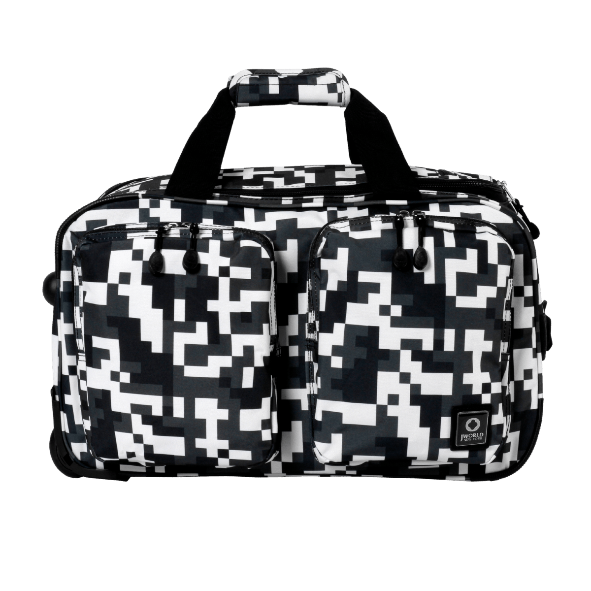 J World Duane 21-inch Travel Wheeled Duffle Bag: BLACK