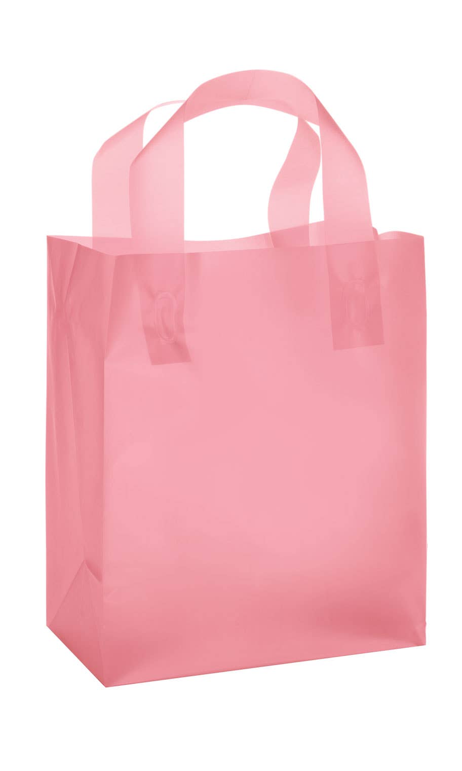 Frosted Retail Shopping Bags: Clear - Handles / Case of 250 / Large