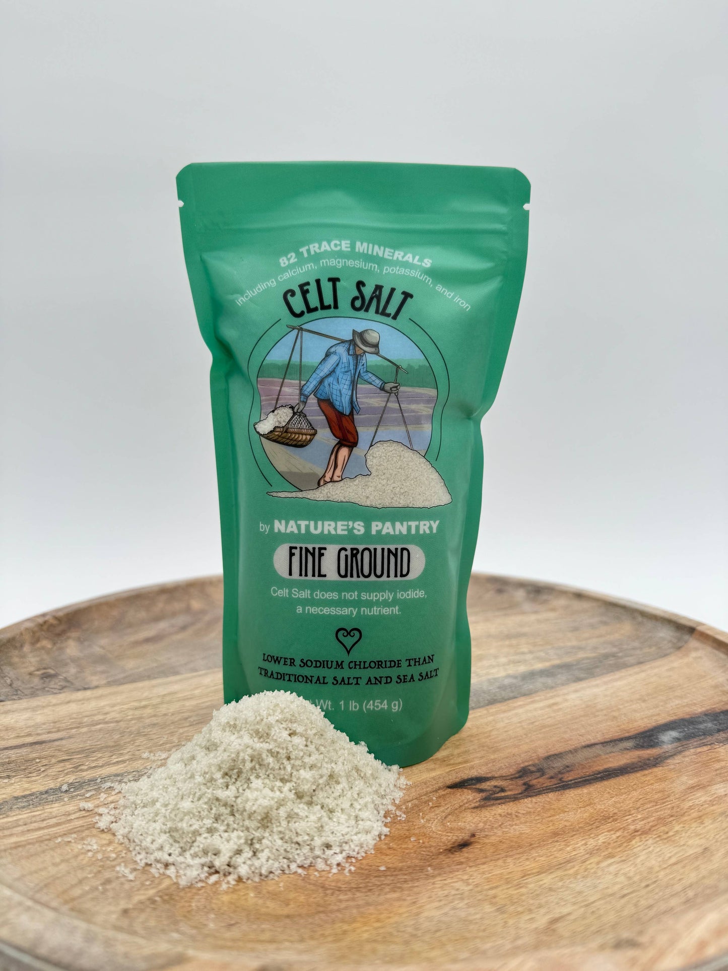 FG1lb Celtic Sea Salt, Fine Ground - 1lb (16oz) Resealable Bag