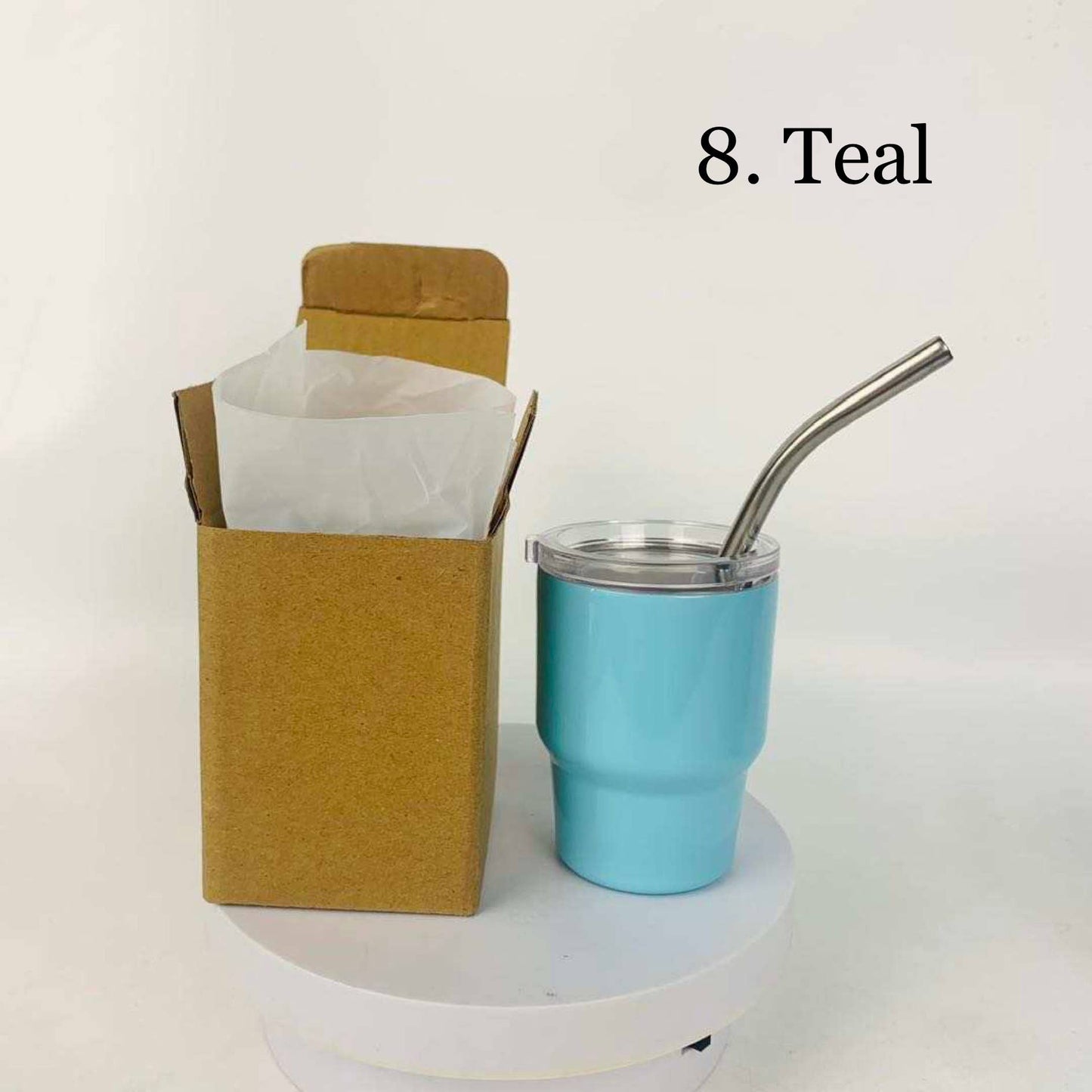 Mini Tumbler Shot Glass with Straw - Stocking Stuffer: 10. Orange