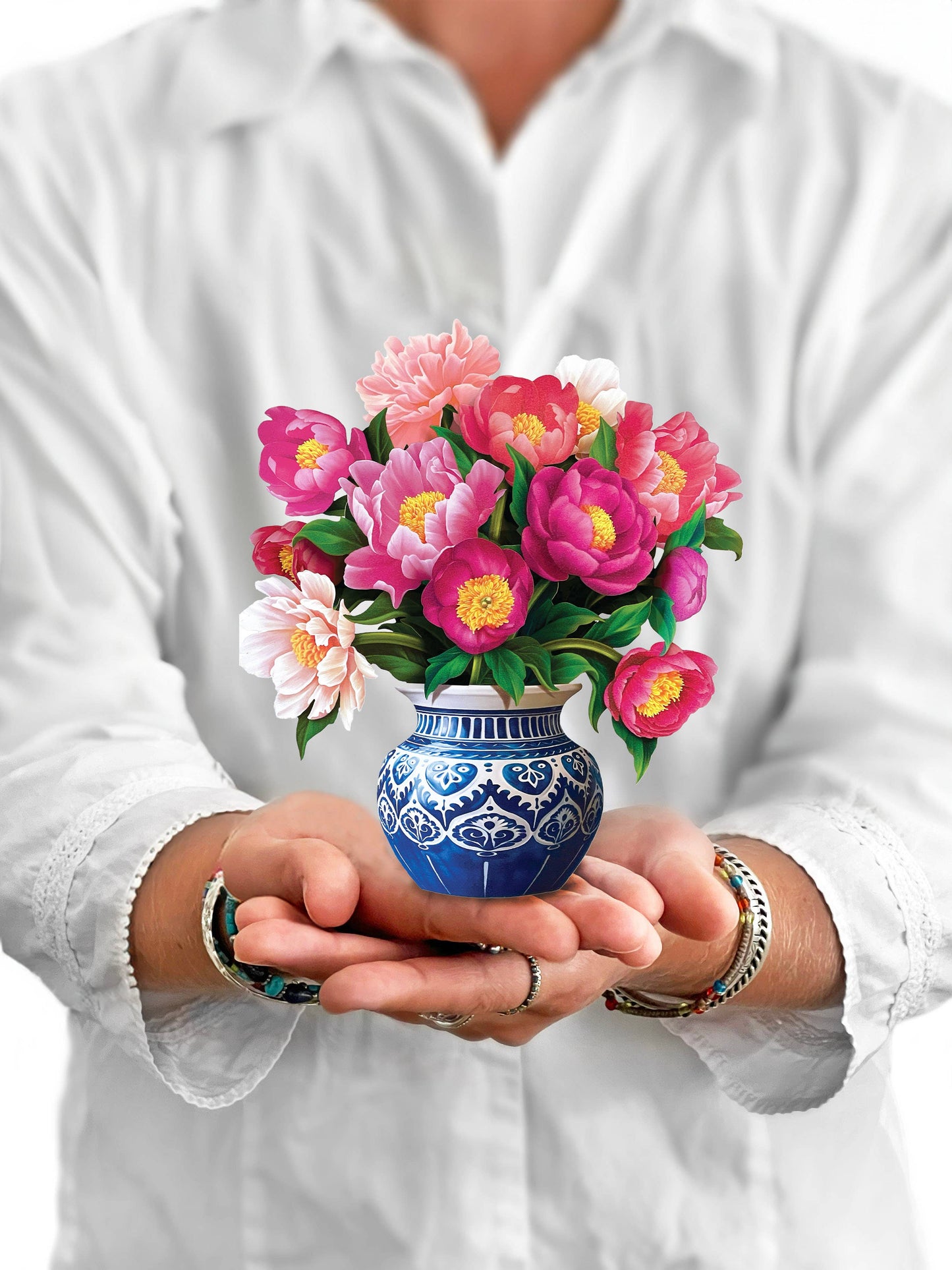 Mini Peony Paradise (10 Pop-up Greeting Cards)