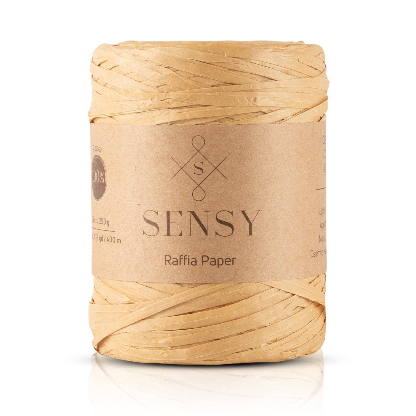 Sensy Premium 438 yards %100 Paper Raffia Paper: Natural