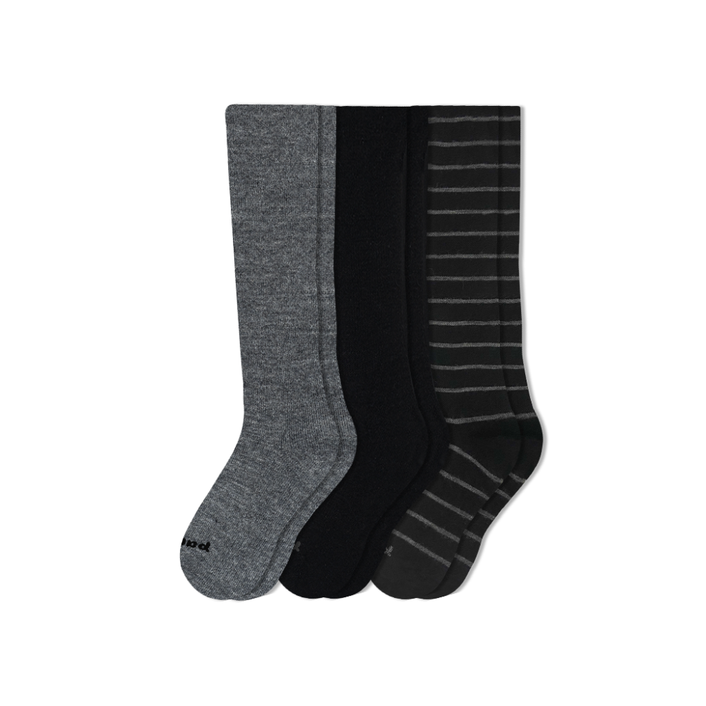 Men's Compression Socks: SOLID/Gray & SOLID/Charcoal & SOLID/Black / Medium / Large (US: 7 - 10)