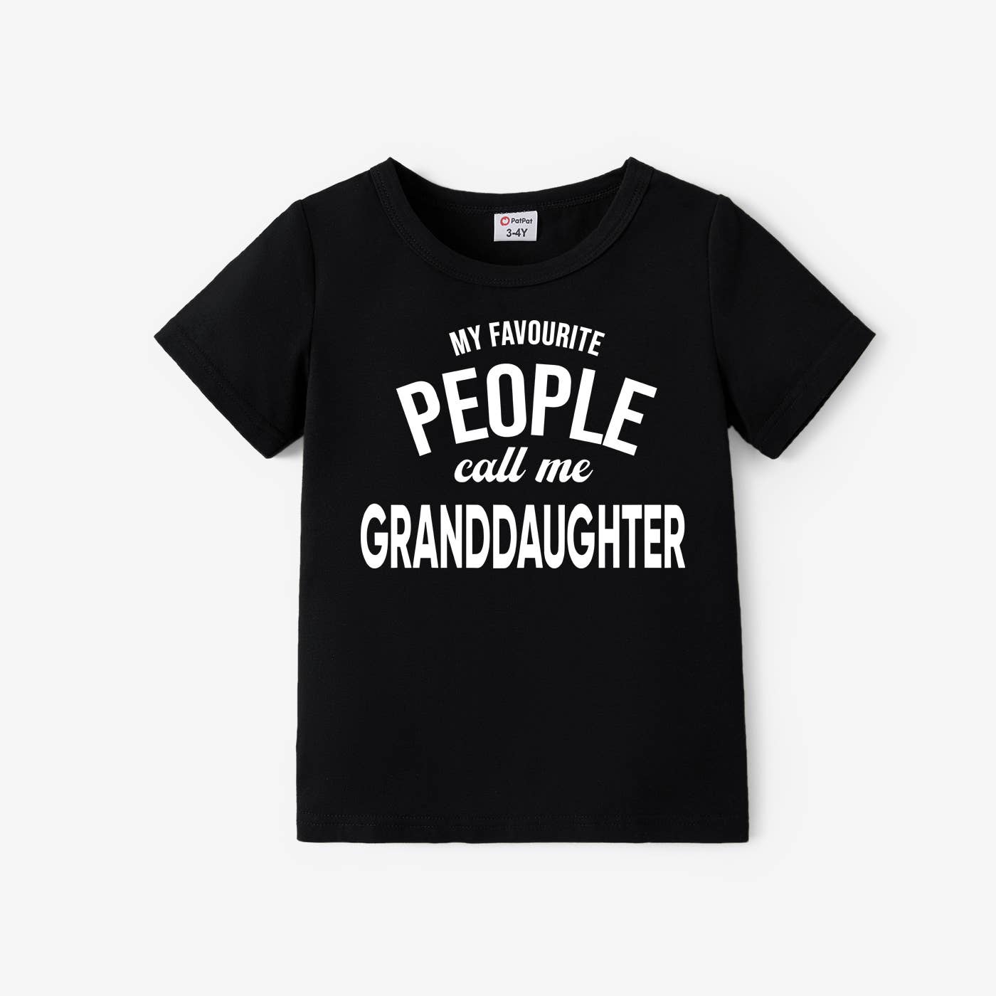 Mother's Day Grandma and Me Short Sleeves Slogan Print Tops: Black / Girl: 2 Years