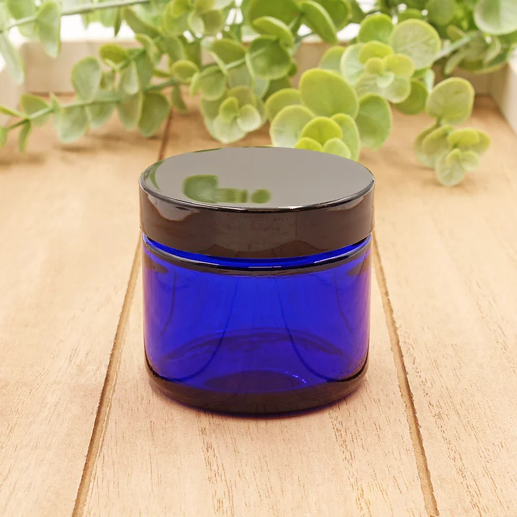 2oz Blue Glass Jar