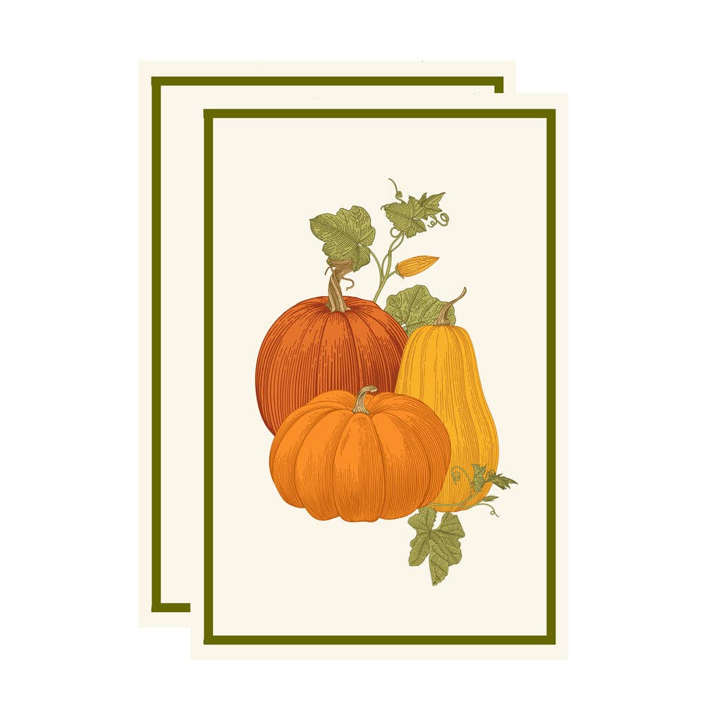 Pumpkin Floursack Kitchen Towel S/2: Multi / KT