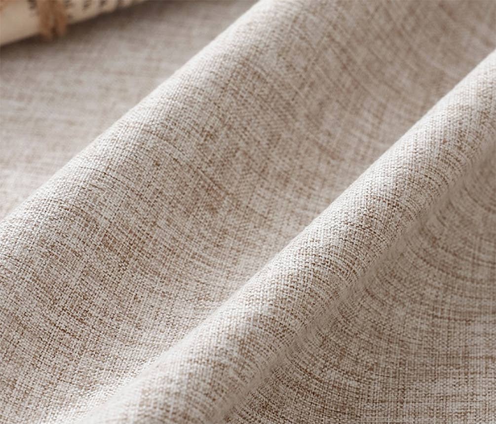 Natural Scalloped Border Wrinkle-Free Tablecloth: 56"x40"