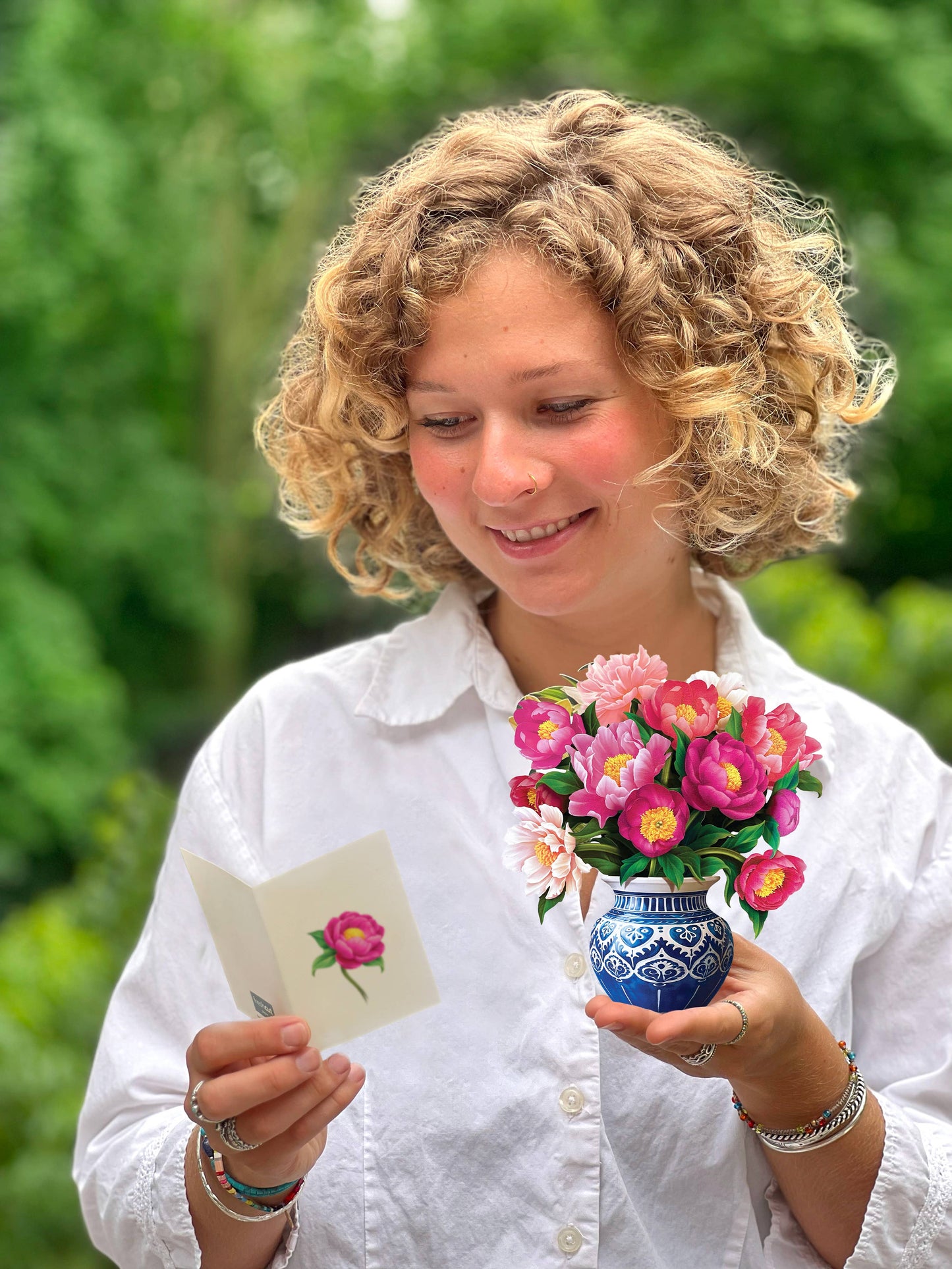 Mini Peony Paradise (10 Pop-up Greeting Cards)