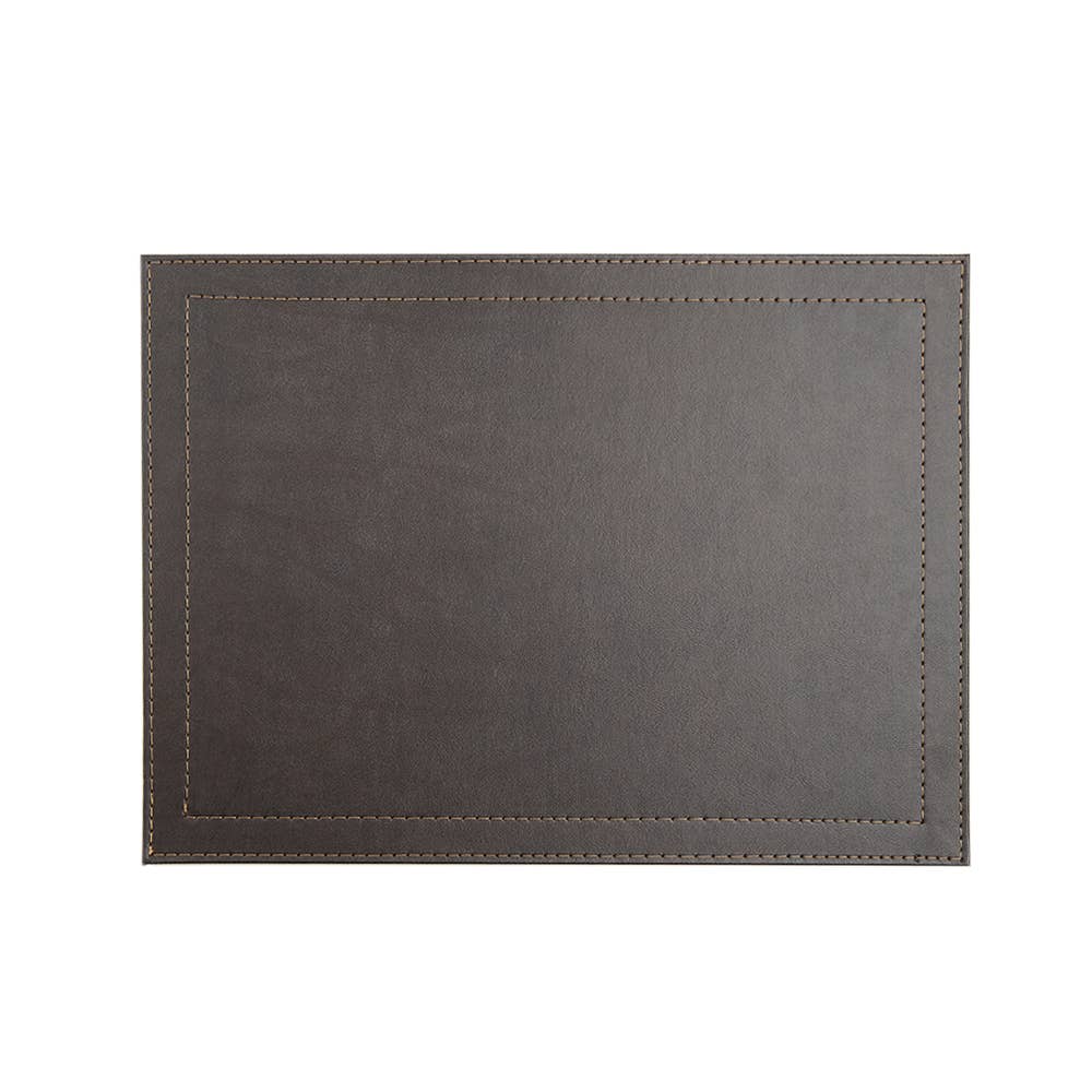 Classic Luxe Placemat Faux Leather: Brown Marble