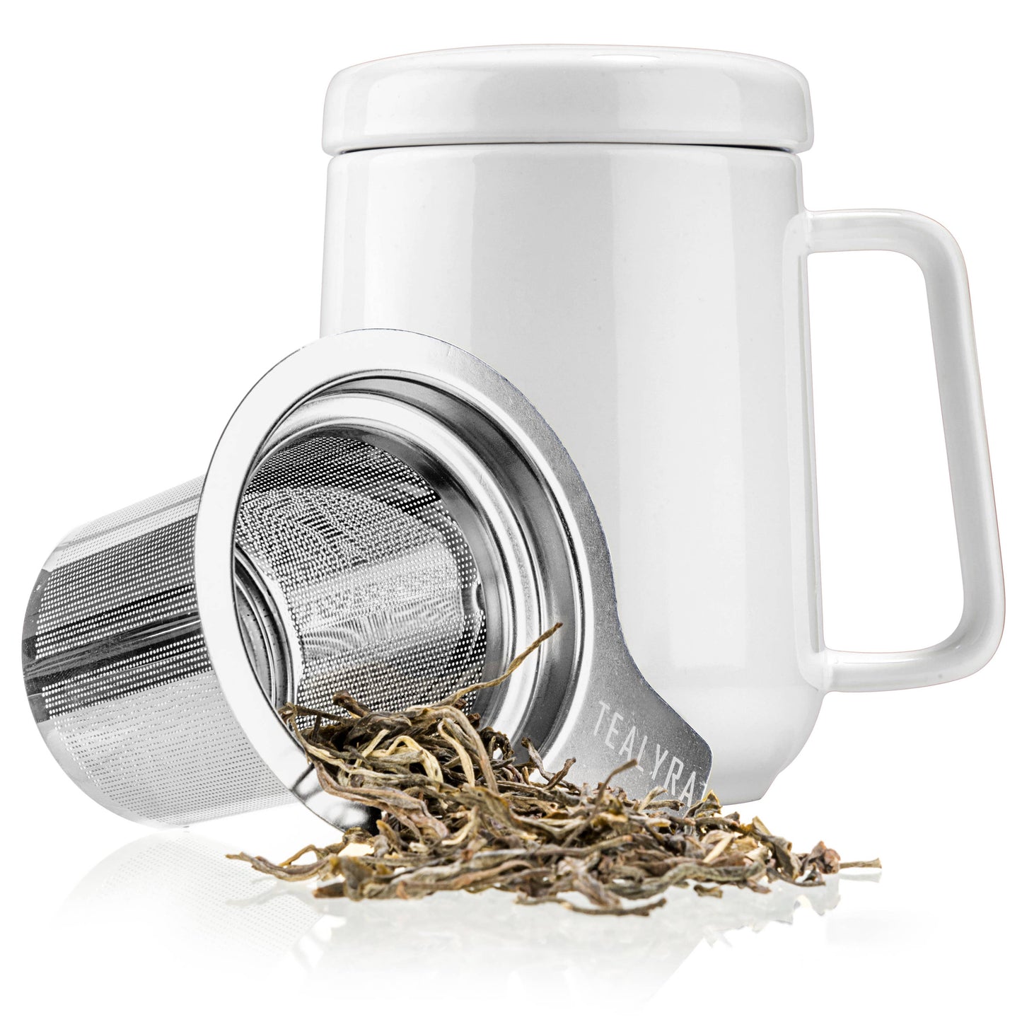Peak Porcelain Ceramic Mug With Metal Infuser 19oz: Black