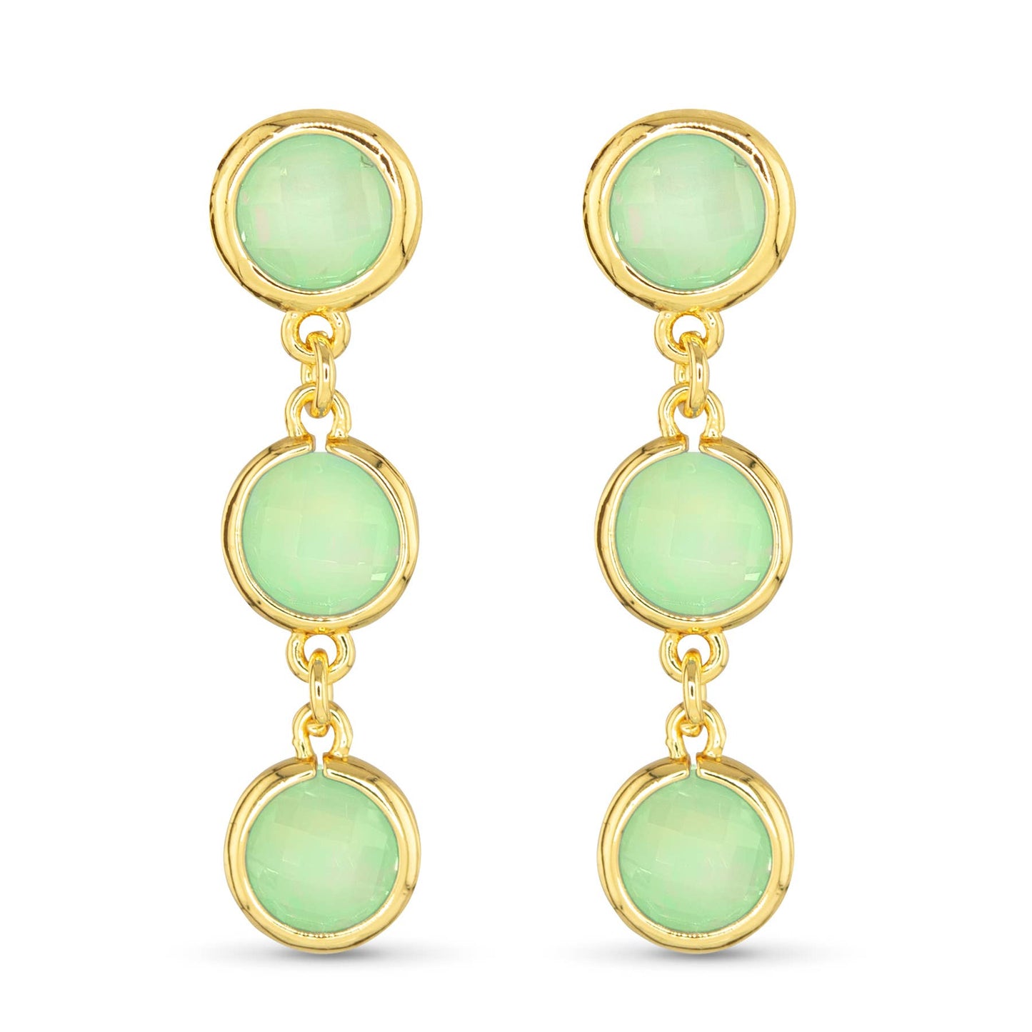 Faceted CZ Earrings | Ice Blu Collection: Milky White / Sterling Silver Dipped