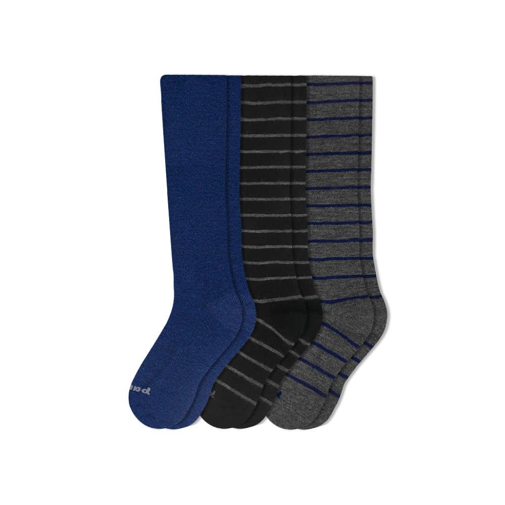 Men's Compression Socks: SOLID/Gray & SOLID/Charcoal & SOLID/Black / Medium / Large (US: 7 - 10)