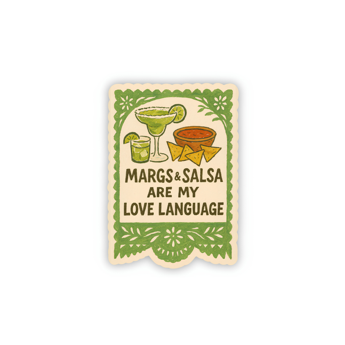 Margs and Salsa Are My Love Language Sticker, Food Decal
