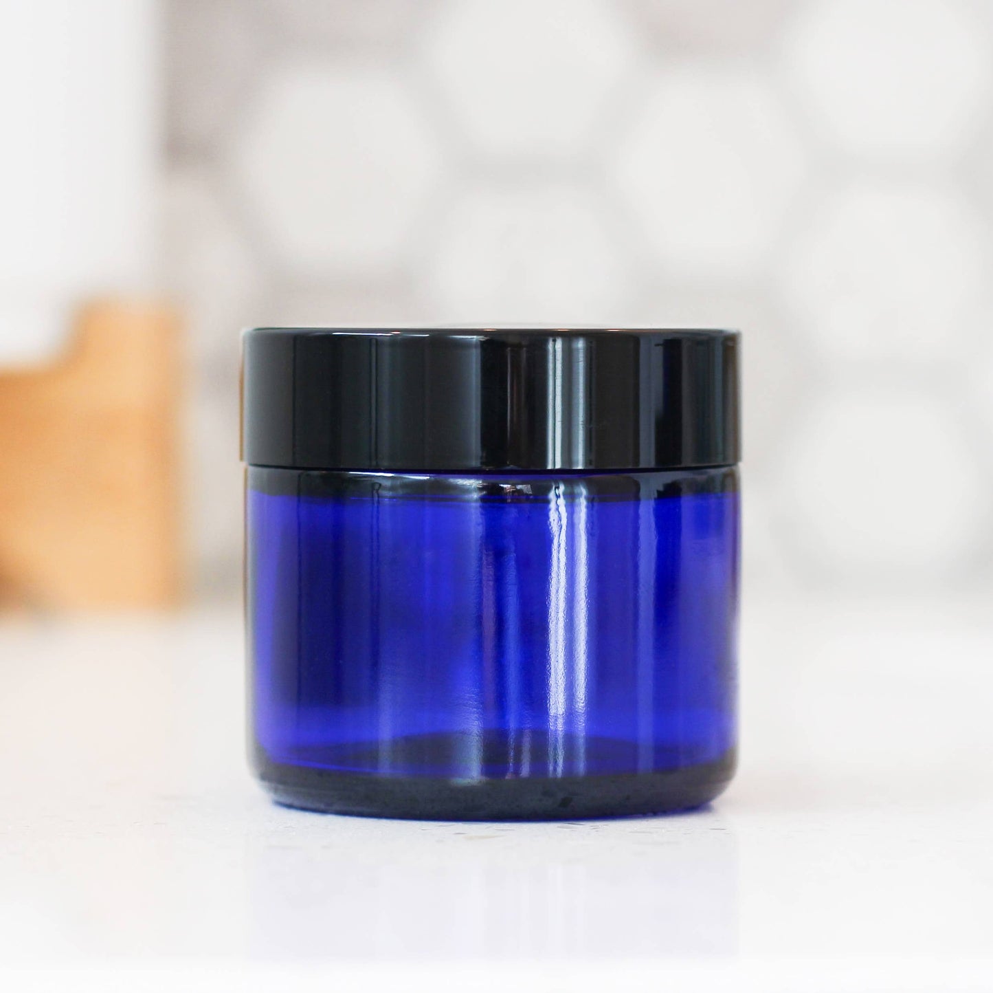 2oz Blue Glass Jar