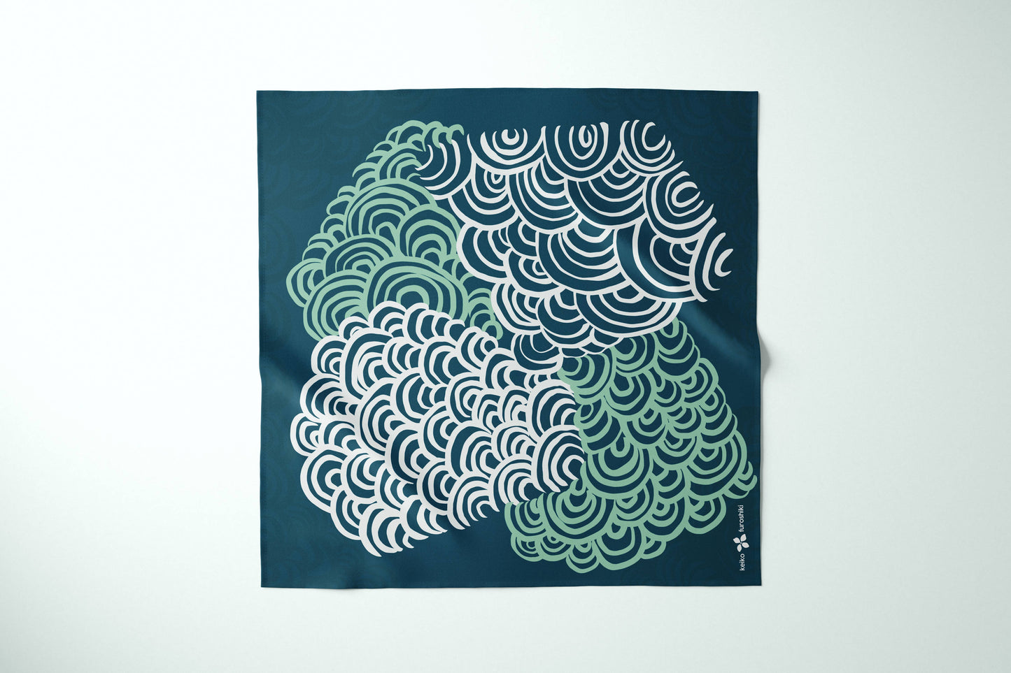 Furoshiki Reusable Japanese Fabric Gift Wrap Seigaiha Waves