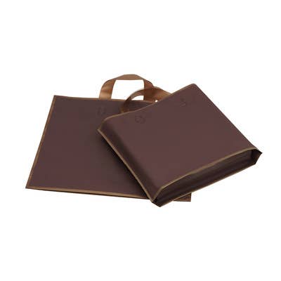 50pcs, 4 colors 12"x3"x10" frosted gold border EVA gift bag : Coffee brown