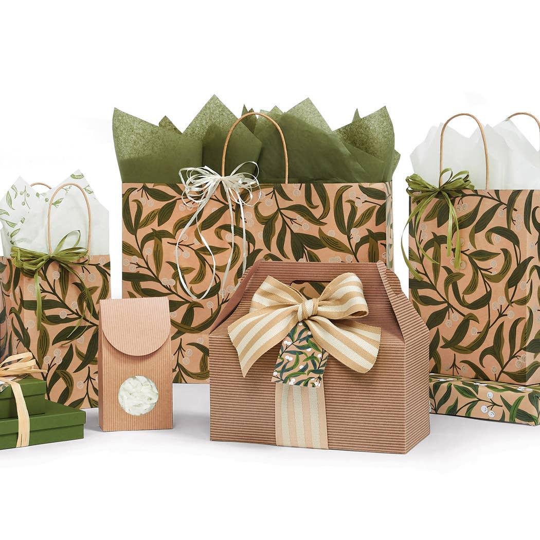 White Berries Paper Gift Bags: 25 Pack / Rose 5.25x3.50x8.25"