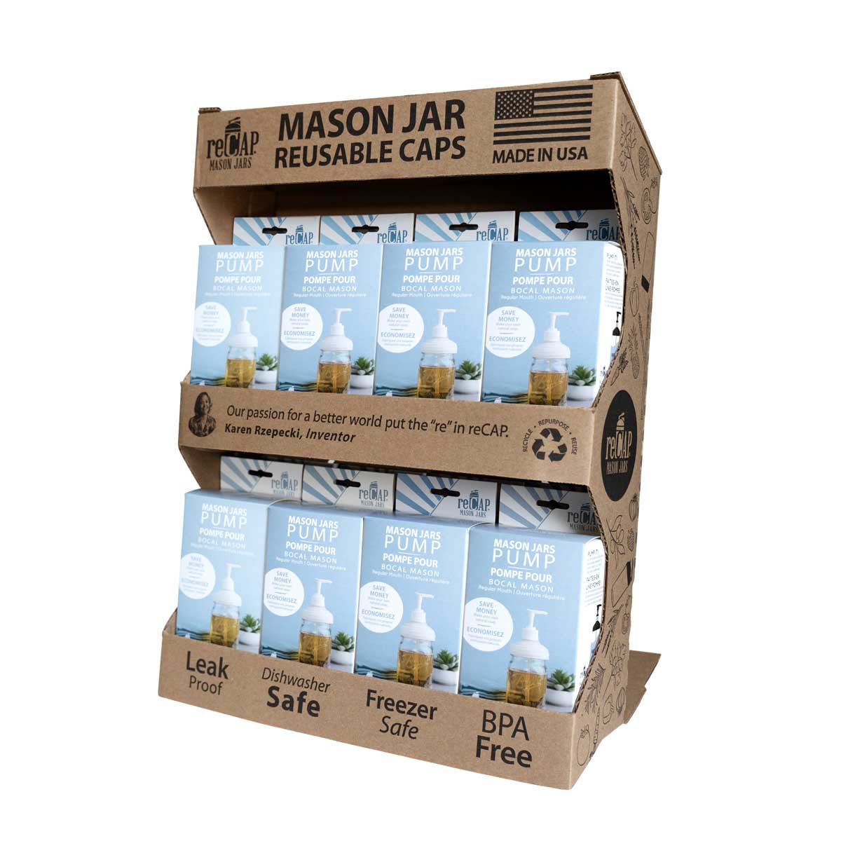 Mason Jar Pump Lid, by reCAP®- Sidekick of 16: Black