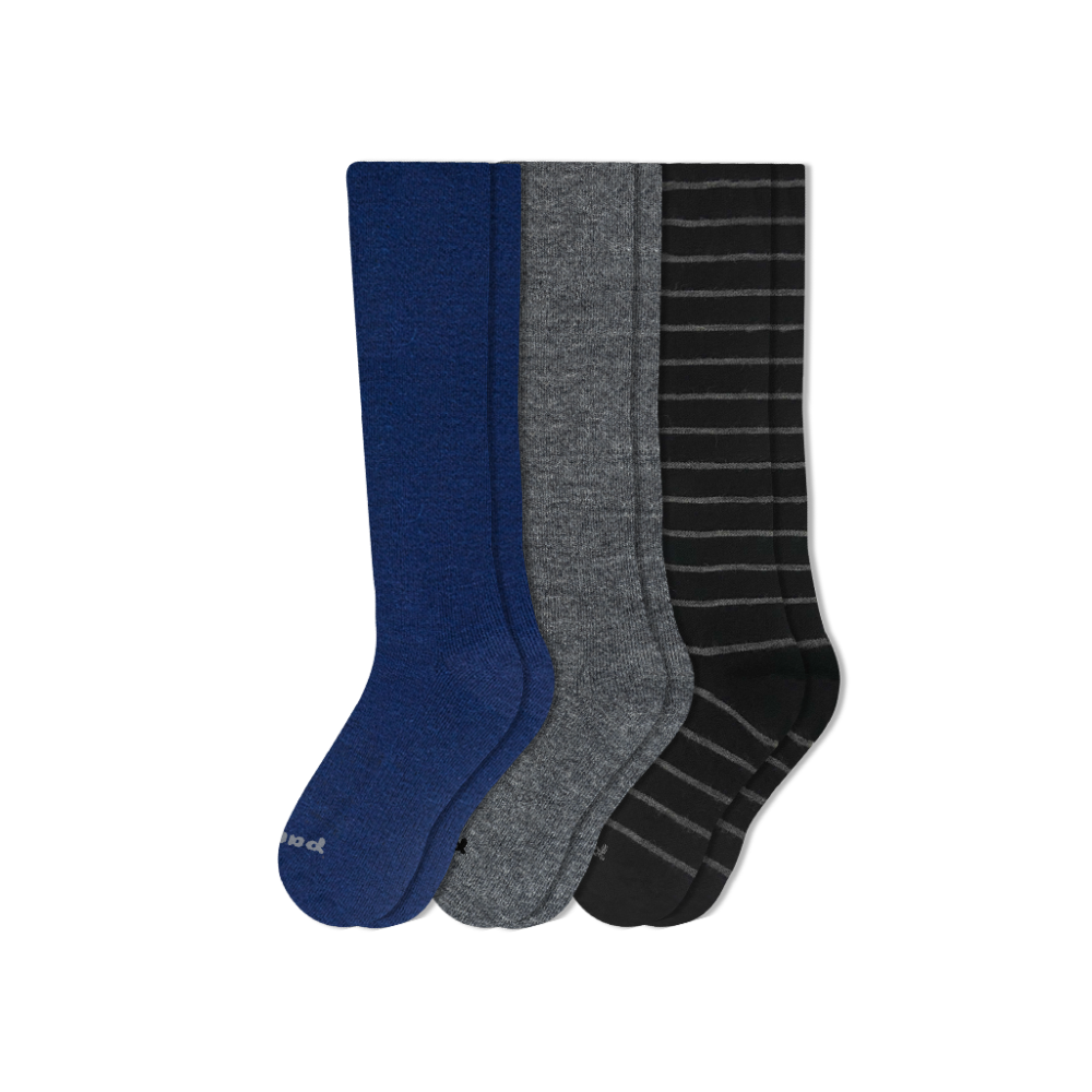 Men's Compression Socks: SOLID/Gray & SOLID/Charcoal & SOLID/Black / Medium / Large (US: 7 - 10)