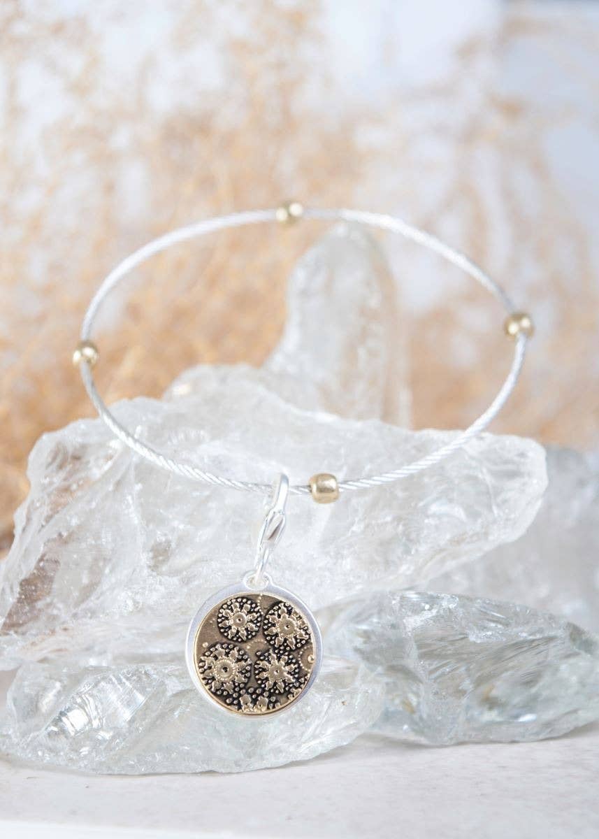 Floral “love Is...”- Silver 2-tone Medallion