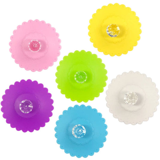 Wrapables Silicone Cup Lids, Anti-Dust Airtight Mug Covers for Hot and Cold Beverages (Set of 6): Diamond