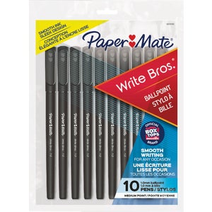 Paper Mate Write Bros. Black Ball Point Pen (10-Pack)