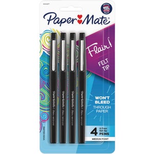 Paper Mate Flair Black Medium Point Felt Tip Pen (4-Pack)