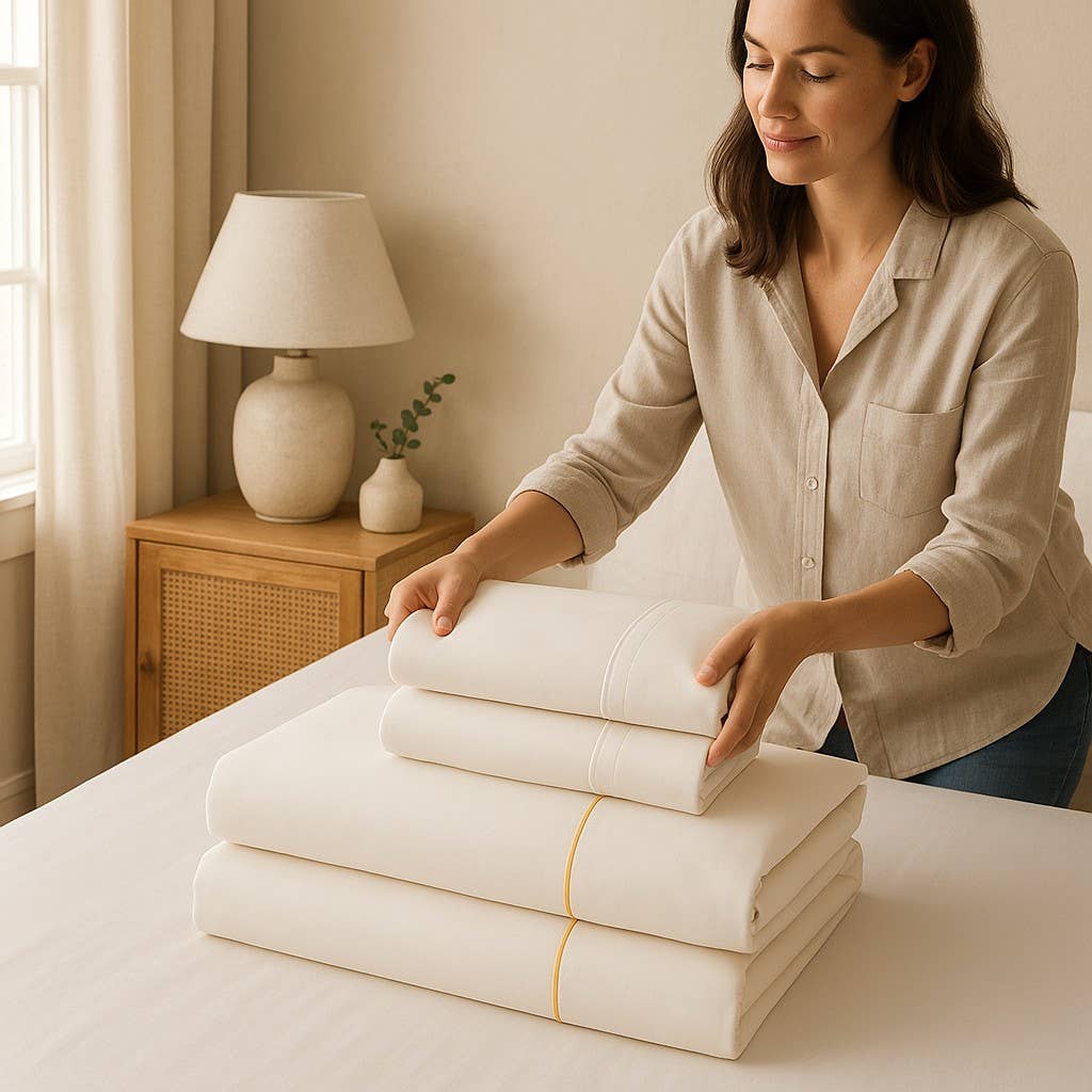 Bed Sheets - 100% Cotton - 300TC - Percale: Queen Set