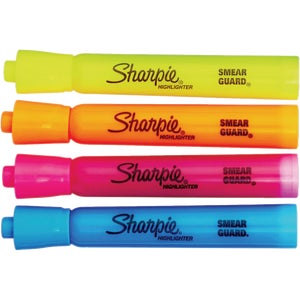 978400 Sharpie Accent Assorted Color Tank-Style Highlighter (4-Pack)