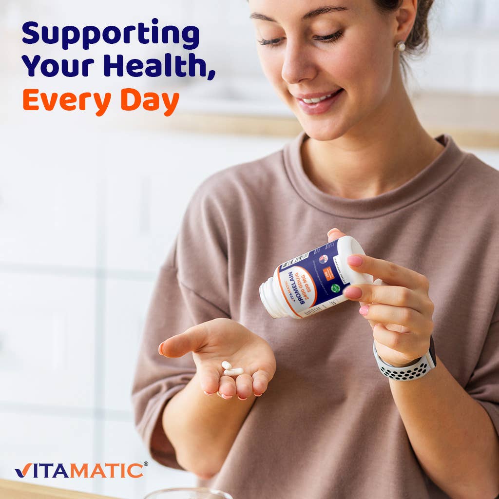 Vitamatic Bromelain 500mg | 2400 GDU/g | 180 Capsules