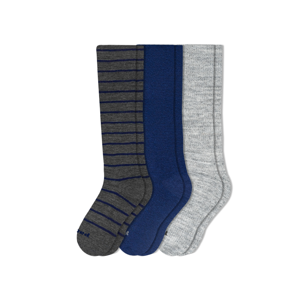 Men's Compression Socks: SOLID/Gray & SOLID/Charcoal & SOLID/Black / Medium / Large (US: 7 - 10)