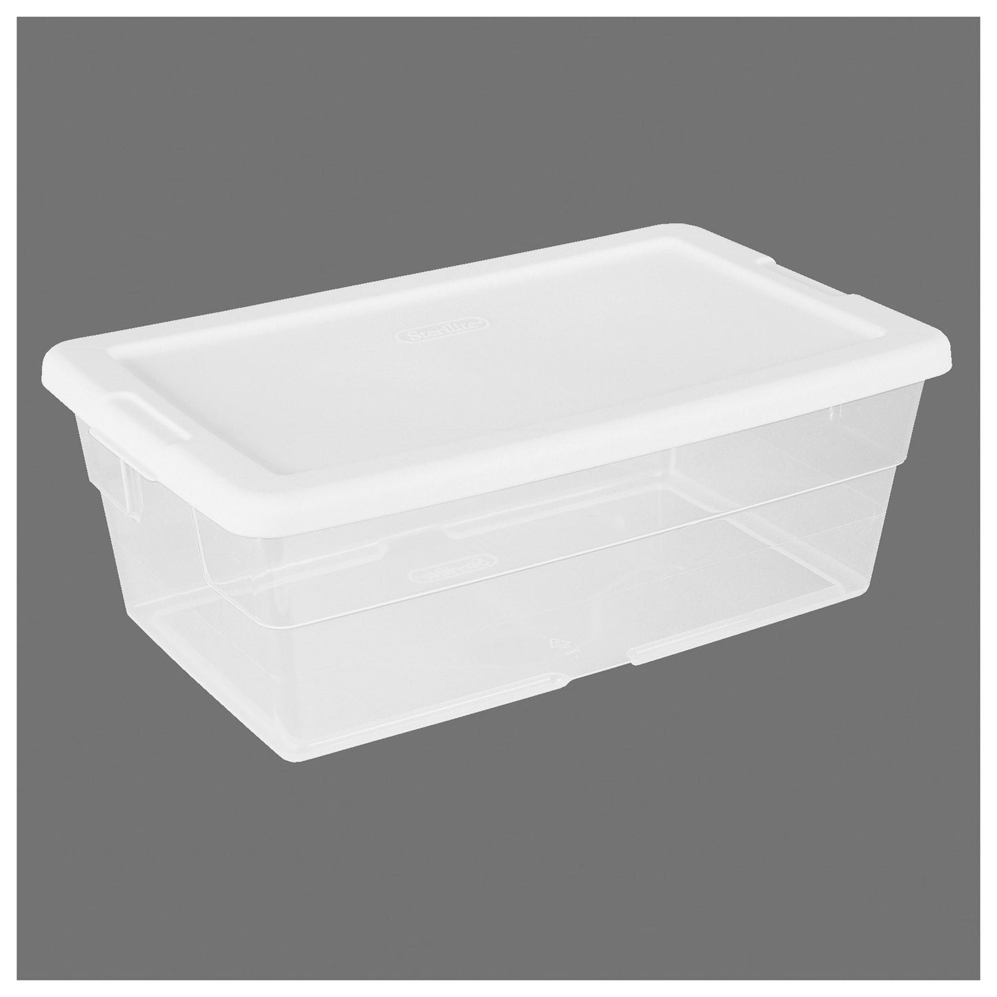 STORAGE BOX CLEAR WHITE LID 6QT
