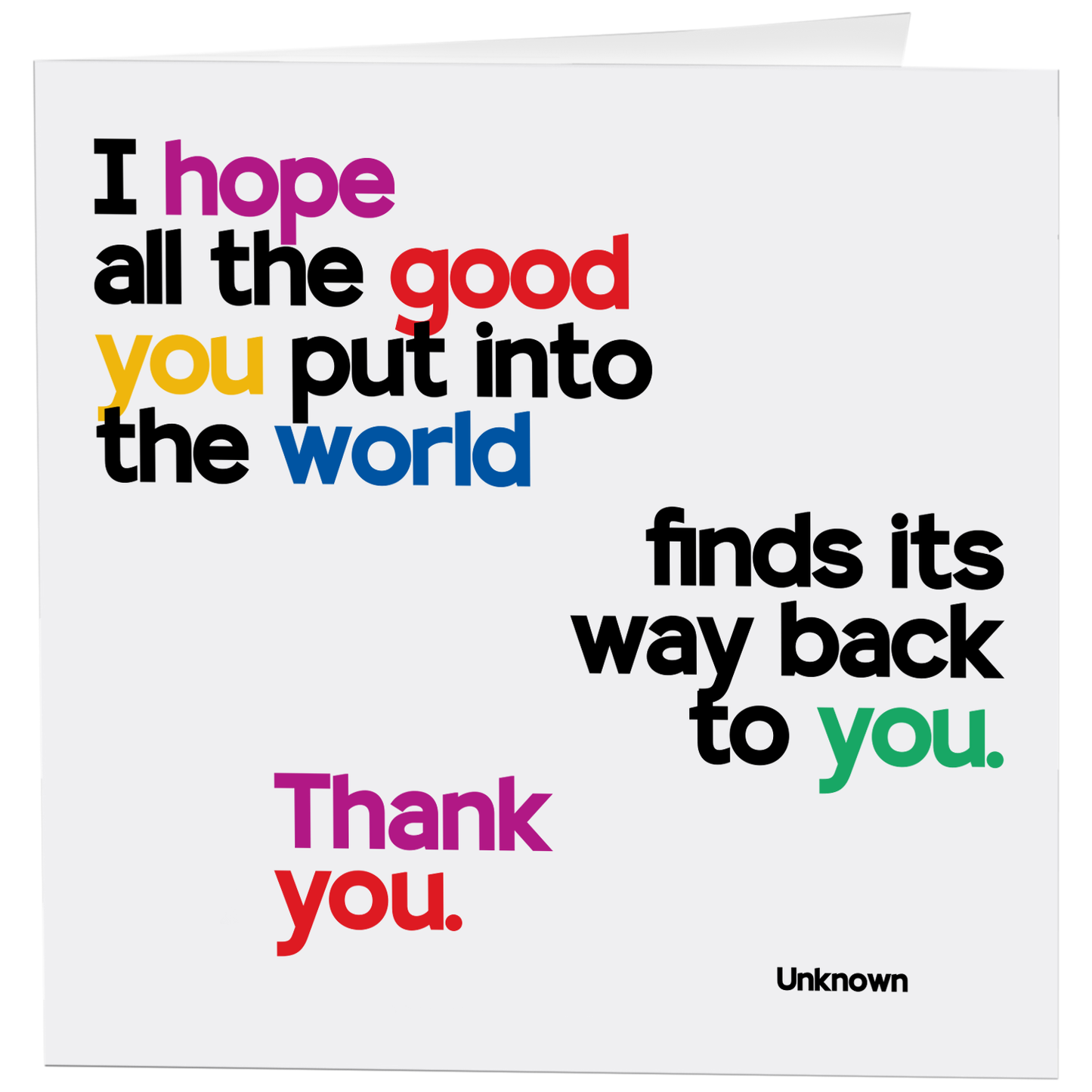 Cards - D389 - I Hope All The Good - Thank You (Unknown)