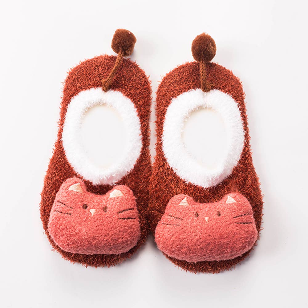 Baby / Toddler Lovely 3D Cartoon Decor Antiskid Floor Socks: Orange / 0-3 Months