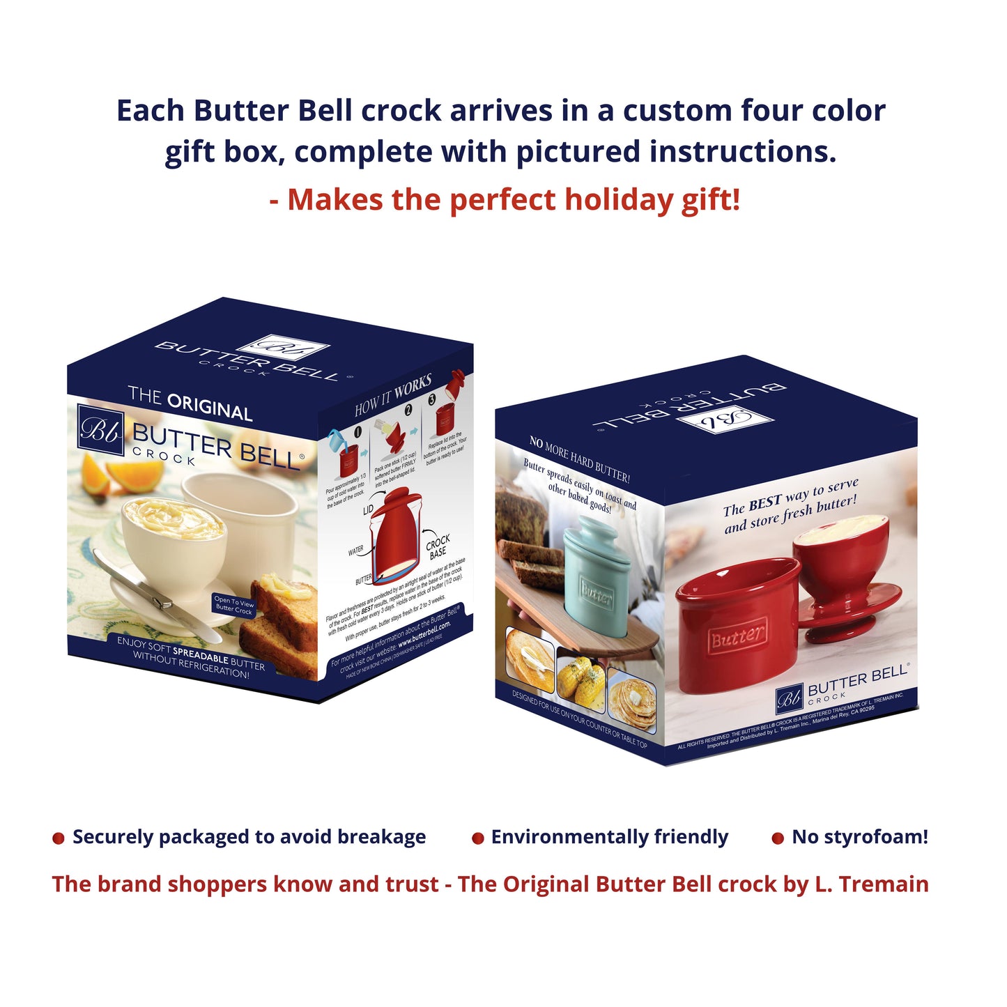 The Original Butter Bell® Crock - Cafe Cobalt Blue