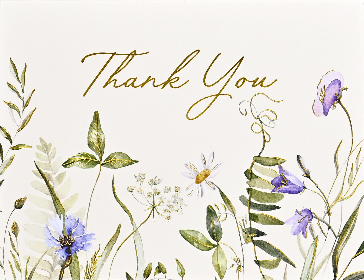 Wildflowers Premium Thank You Note Cards