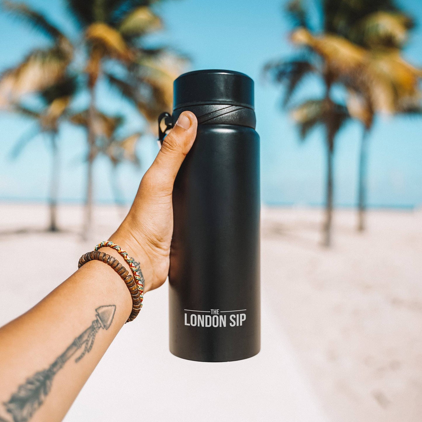 London Sip Tea Infuser Bottle 25oz: Safari Beige