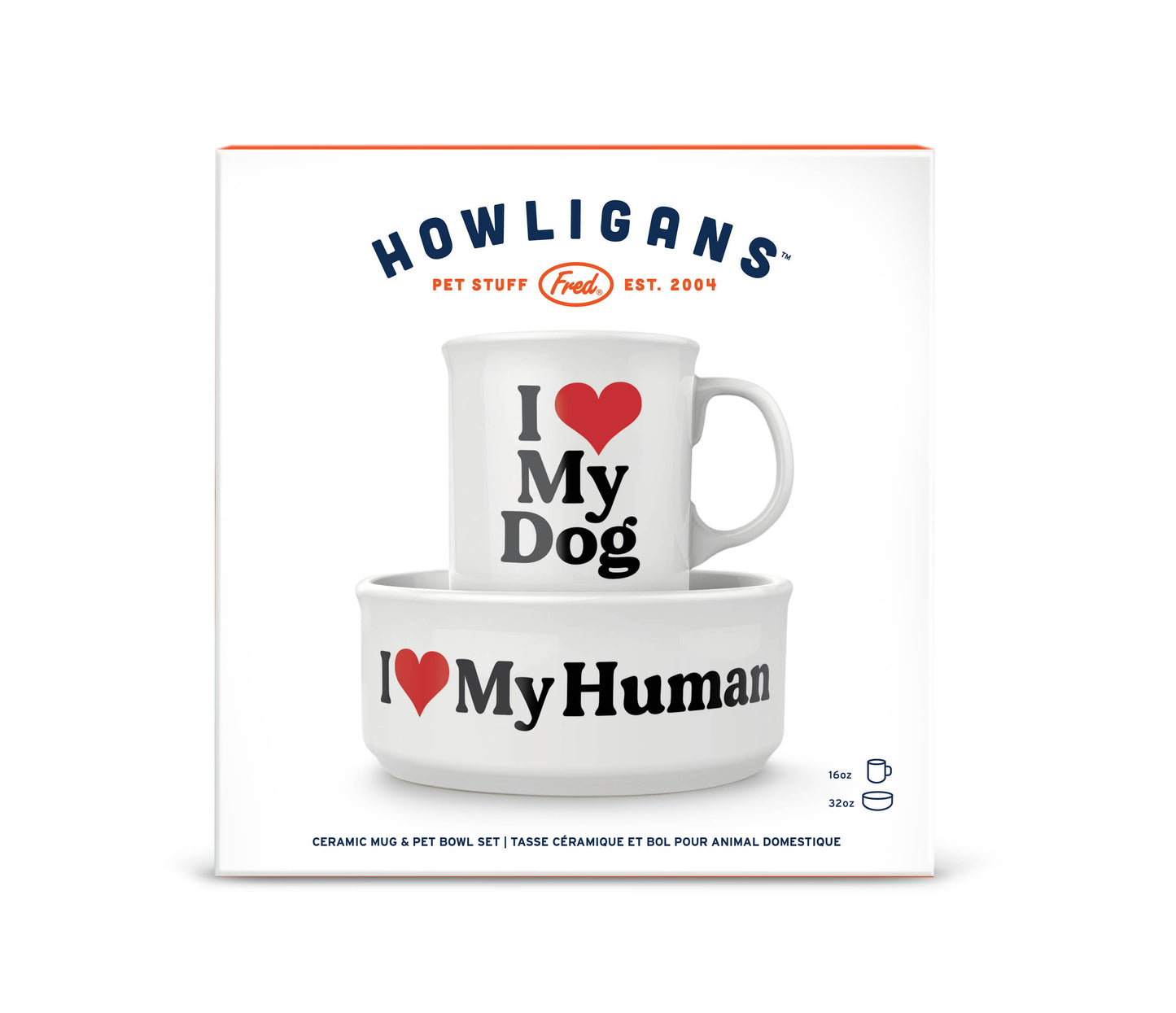 Howligans - Mug+Dog Bowl - I Heart My Dog
