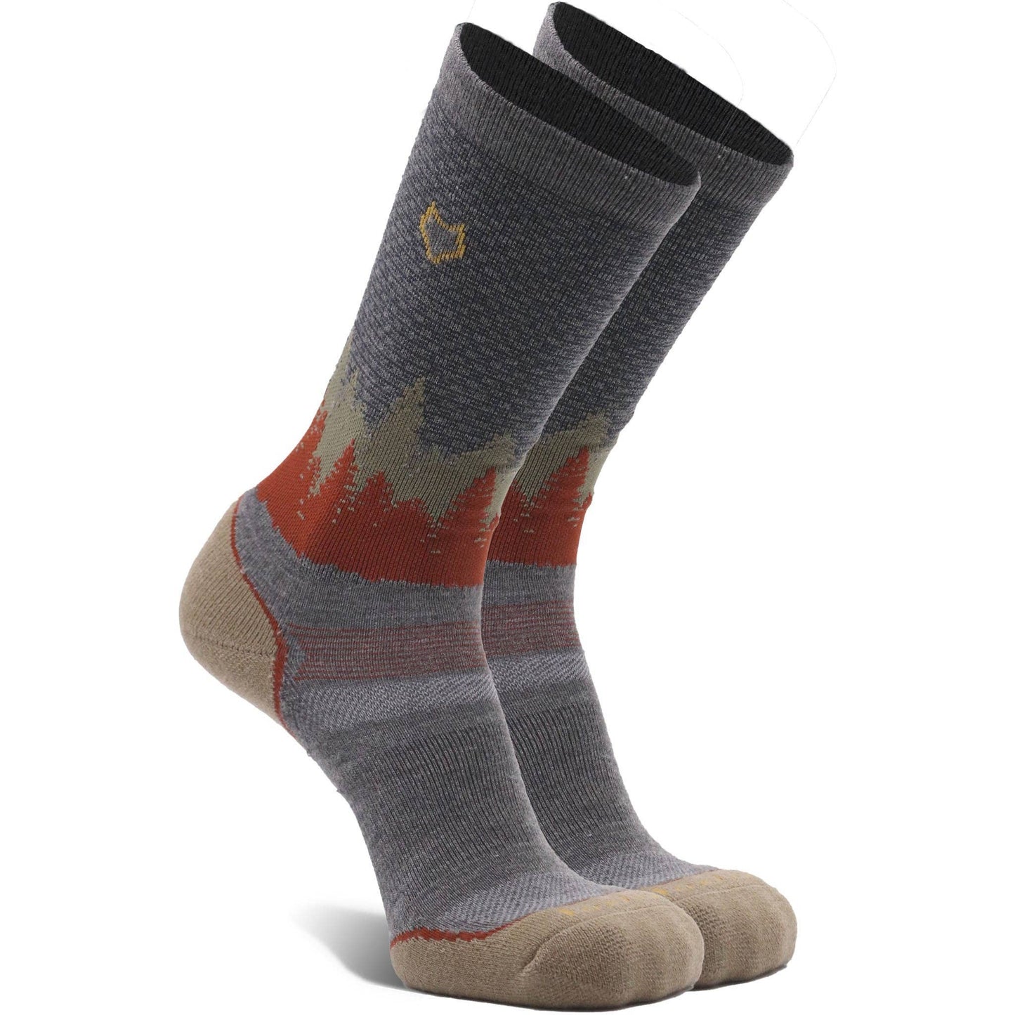 Hike Decorah Medium Weight Crew: Grey/Brass / Large