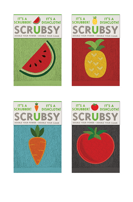 SCRUBSY DISH CLOTH AND SCRUBBER-TOMATO