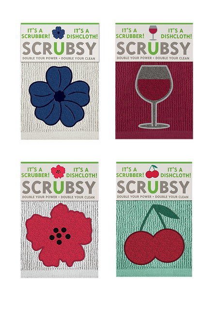 SCRUBSY DISH CLOTH AND SCRUBBER-WINE