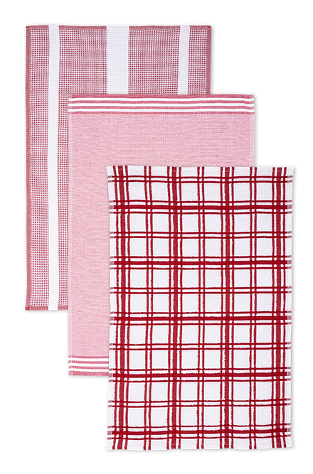 MODERN STRIPE TERRY TOWEL-CRIMSON